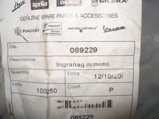 PIAGGIO VESPA GL INGRANAGGIO 089229